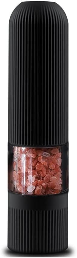 Spice Grinder Electric Salt Or Pepper Grinder - Battery Operated, Stainless Steel with Ceramic Mill and Led Light Salt and Pepper Shakers