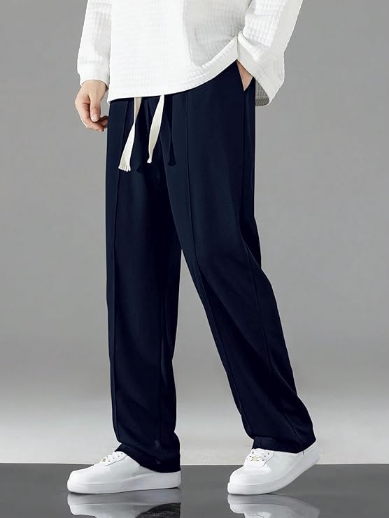 Image of GRECIILOOKS Men's Lycra Cargo Track Pants - Loose Fit Joggers for Men | Korean Style Travel & Lounge Wear with Pockets (Available in Plus Size)