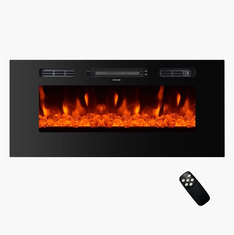 Miniatura 3 de Chimenea eléctrica montada en la pared de 32 pulgadas con control remoto y llama de 3 colores