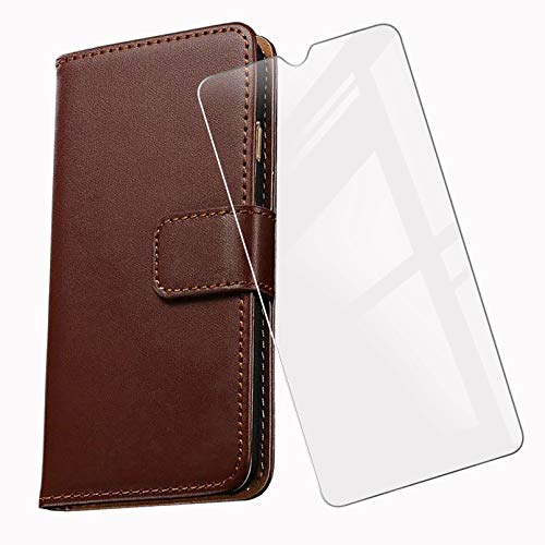 KJYF for Cat S62 Pro Wallet Case + Tempered Glass Screen Protector, Flip Folio Leather Cell Phone Cover with Credit Card Holder Compatible with Cat S62 Pro (5.7