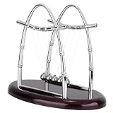 Newtons Cradle Balance Balls, Science Physics Gadget Classic Newton Swing Ball Educational Science Balance Balls for Stress Relief Home Office Desktop Decor (M)