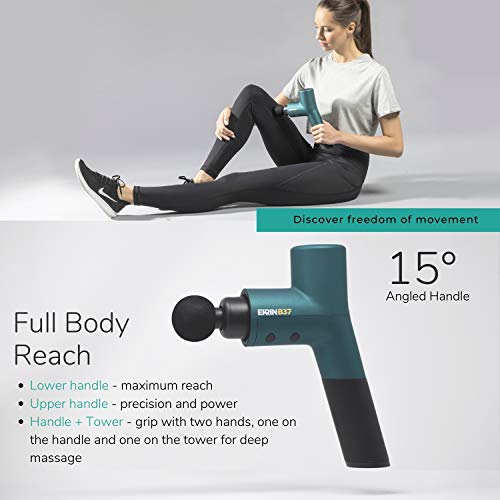 Ekrin Athletics B37 Massage Gun - Percussion Massager For Sore Muscles & Recovery/Long Battery Life/Quiet & Powerful With 5 Speeds / 4 Attachments/Move Better & Recover Faster - Activate Muscles #TOP2