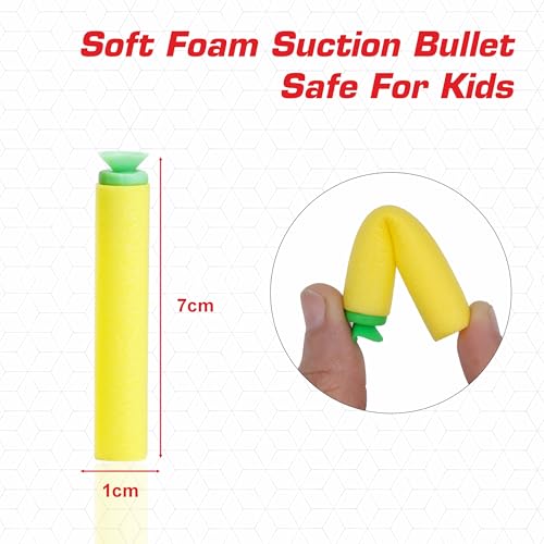 Image of Chanak High Performance Six Fire Gun, Toy Blaster Gun with 6 Dart Rotating Drum, Hi-Arm Toy Gun for Kids Above 6 Years, Accurate Upto 45 Feet, Includes 10 Soft Bullet Darts, BIS Approved. (Red)