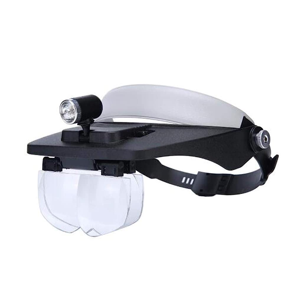 asdchZen Magnifying Glass Magnifiers,Headband Magnifier,4 Lens Magnifier Light Handsfree Headband Magnifier Lamp Headband Glasses Magnifying Glasses For Reading Jewelers,Sewing,Craft