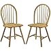 GOPLUS Ensemble de 2 Chaises Vintage en Bois Windsor avec Dossier en Fuseau pour Salle à Manger,Set 2 Chaises pour Cuisine,Robuste Structure en Bois, Lot de 2 Tabourets de Salle à Manger,47x47x93CM