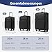 British Traveller 3-teiliges Gepäckset für Familienreisen, Ultraleichter Stoff Koffer Set mit Handgepäck, Mittelgroß Koffer und Groß Koffer, 4 Rollen Koffer Trolley mit TSA Schloss(Schwarz)