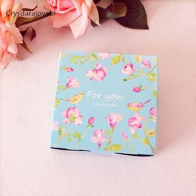 20pcs Big Blue Flower Birds Decoration Bakery Package Dessert Candy Cookie Cake Packing Box Gift Boxes Supply Favors (12X12X4.5cm2)