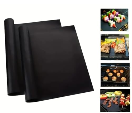 Tappetino in Silicone per Forno, 2 pezzi 30X35 cm Tappetino Forno Riutilizzabile, Tappetino Silicone Forno Calore fino a 260°C, Ideali per BBQ Carne Pesce e Verdure