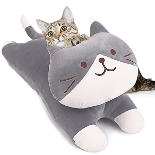 ARELUX Weiches Plüsch-Katzen-Kissen, 60 cm, für Kinder, zum Geburtstag, Valentinstag, Weihnachten Cover