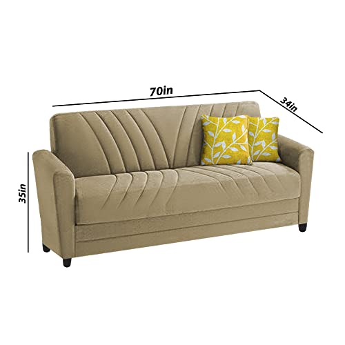 Image of Francis 3 Seater Sofa Set for Living Room (Cream Fabric)