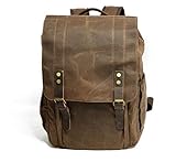 Impermeable Pack de infantería Masculina Depilación con Cera Impermeable cámara SLR Mochila de Lona de Gran Capacidad Viaje morral de la cámara a Prueba de Agua Mochila (Color : Coffee, Size : 15 Inches)