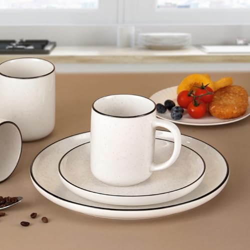 SOVEGLEE Coffee Mugs Set of 6, 12 oz Coffee Cups Ceramic, Ceramic Coffee Mugs with Handle and Speckled Patterns for Latte Tea Cocoa Milk Cappuccino, Microwave & Dishwasher Safe