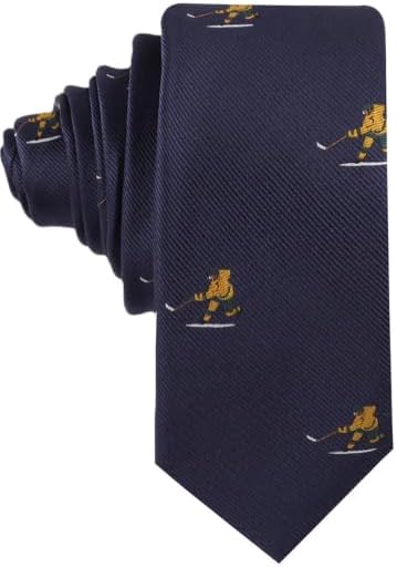 AUSCUFFLINKS Ice Hockey Shot Neckties for Men | Woven Skinny Neck Ties | Birthday Present for Dad | Anniversary Present for Husband (ICE HOCKEY SHOT) - Image 3