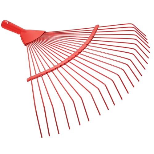Kisangel Rastrillo de Jardín de Acero con Dientes para Aflojar Tierra Herramienta Ergonómica para Raíces Mango para Jardinería y Césped Color Aleatorio Color Aleatorio