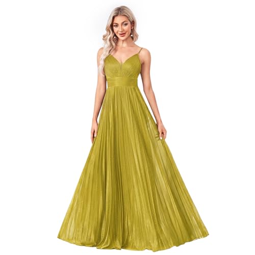 Image of Sexy Backless Maxi Formal Dress for Women with Sequin, Sleeveless Pleated Evening Gowns for Wedding and Cocktail