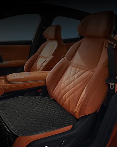Image of STHIRA 3Pcs Black PU Leather Car Seat Covers with Anti-Slip Silicone Dot & Storage Pouch
