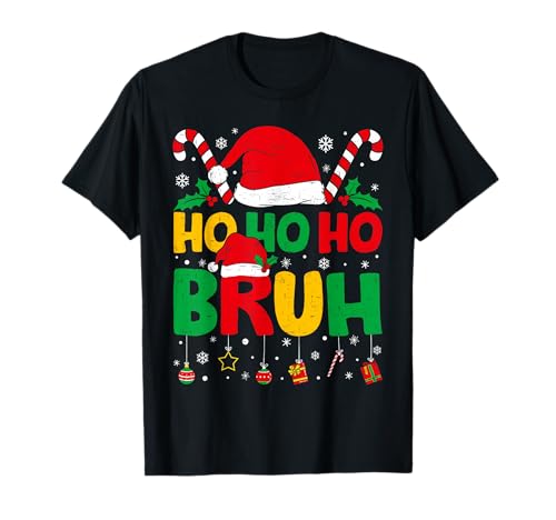 Ho Ho Ho Bruh Funny Christmas Teens Boys Kids Xmas Pajamas T-Shirt