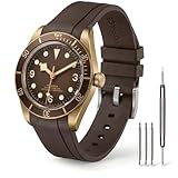 HORACE Uhrenarmband 20 mm aus Premium FKM-Kautschuk – Weich, Wasserdicht & Langlebig – Kompatibel mit Tudor Black Bay 58 & GMT 39mm (Braun)