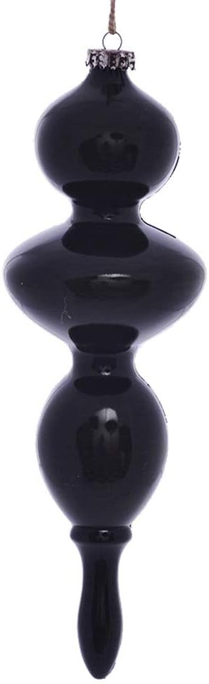 Vickerman 14" Wood Grain Bubble Finial Ornament, Holiday Christmas Tree Decoration, 3 Pack, Moss Green