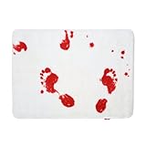 Youbedo Soft and Fluffy Blood Bath Bloody Rug Creative Blood-smeared Footprints Bath Mat