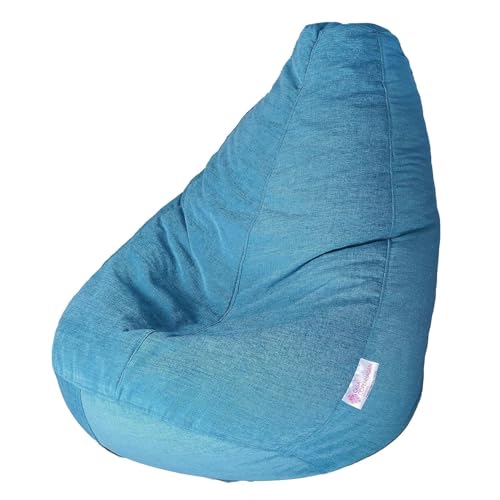 Image of Casa Copenhagen Premium Designer Fabric Bean Bag Chair, Filled with Beans | Capacity: Upto 7 Ft Height, 200 KG Weight | 5XL | Sky Blue
