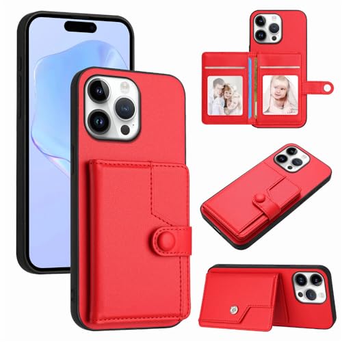 Housse iPhone 15 rouge pour ranger vos cartes et protéger l'écran