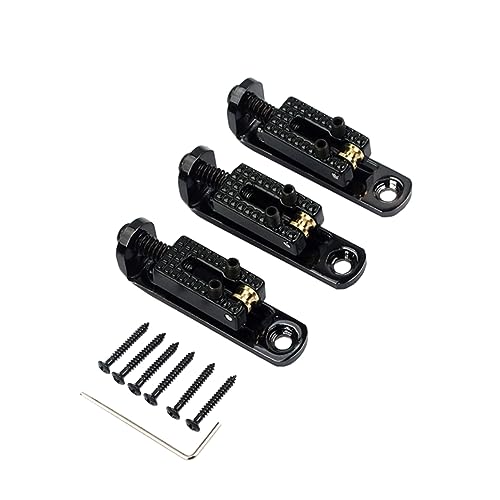 HANABASS Guitar Bridge for Bass Guitar Lightweight Black Replacement Resistant Easy to Install Smooth Surface for Use for Upgrading Your Instrument