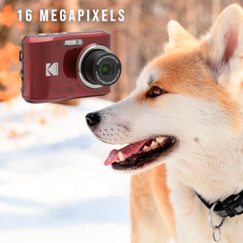 Image of Kodak PIXPRO FZ45 Digital Camera (Red) with Kingston Canvas Select Plus 32GB UHS-I microSDHC Memory Card with SD Adapter and Kratos Power 4 Pack AA High-Performance Alkaline Batteries Bundle (3 Items) | 16MP CMOS, 4x Optical Zoom, 2.7-Inch LCD, 1080p Full HD Video, Includes 32GB Class 10 SDHC and Aa Batteries, (4 Pack)