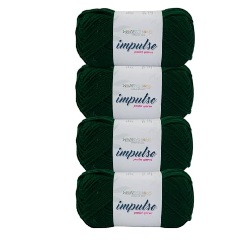 Image of WOAFashions Impulse Hand Knitting & Crochet Yarn, Premium Acrylic, 4 : Medium (Zucchini) (4x100gms / 14.1oz)