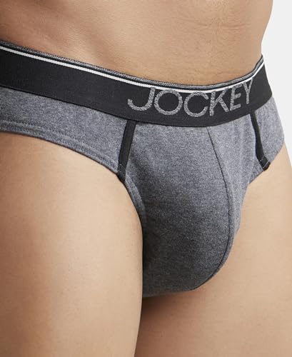 Image of Jockey 8044 Men's Super Combed Cotton Rib Solid Brief with Ultrasoft Waistband (Pack of 2)