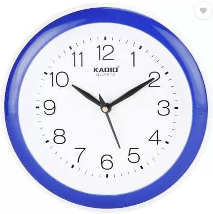 Kadio Analog 20 cm X 20 cm Wall Clock (Blue, with Glass, Standard)