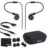 Audio-Technica ATH-E40 E-Series Professional in-Ear Monitor Headphones + Headphone Extension Cable + TRS to Dual 3.5 mm TRSF Y Cable + Cleaning Cloth - Deluxe Bundle