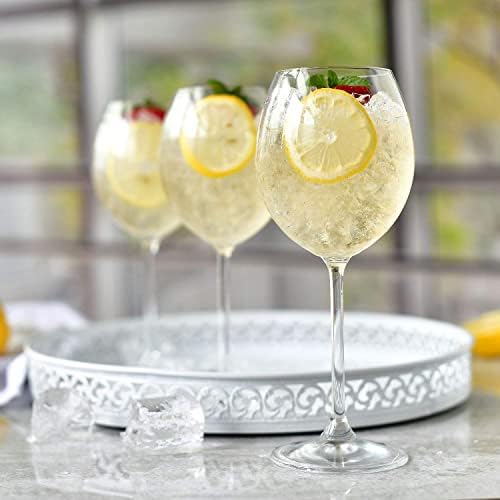 Krosno Red Wine Glasses | Set of 6 | 350 ML | Wine Tasting Set, Crystal Wine Glasses, Large Red Wine Glass, White Wine Glasses | Perfect for Home, Restaurants and Parties | Dishwasher Safe