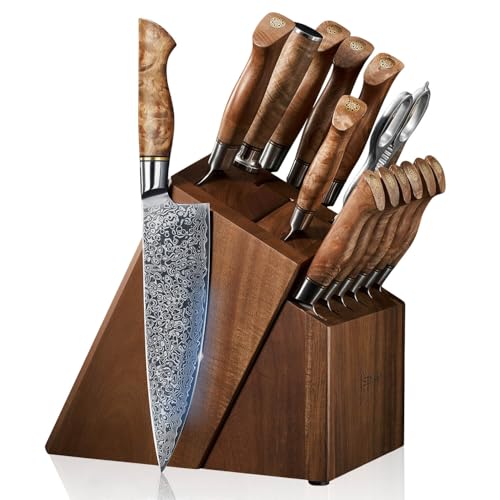 SENKEN 16-Piece Damascus Knife Set