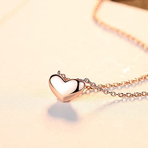 Collier en argent sterling pendentif amour rose accessoire coréen unique
