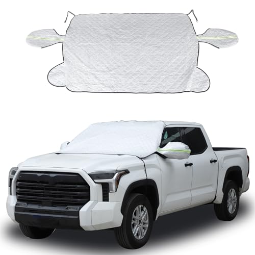 Image of Windshield Snow Cover Fit for Toyota Tundra 2022-2024, Front Windshield Cover for Ice and Snow, Windshield Ice Cover Protects from Rain, Sun, Frost (Silver)