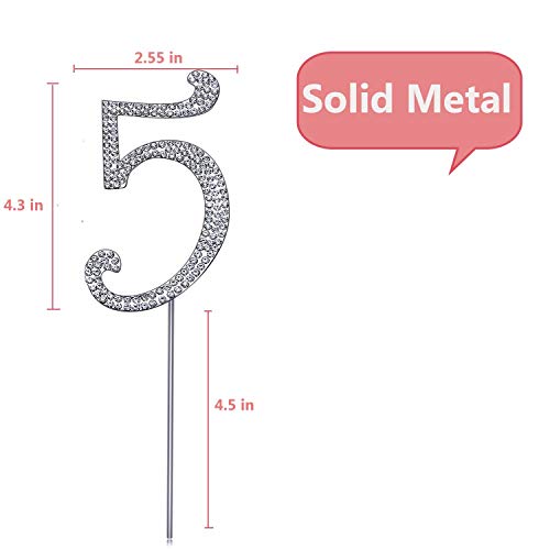 Magjuche Silver 35" Crystal Cake Topper, Number 35 Rhinestones 35Th Birthday Cake Topper, Men Or Women Birthday Or 35Th Anniversary Party Decoration Supply #TOP3