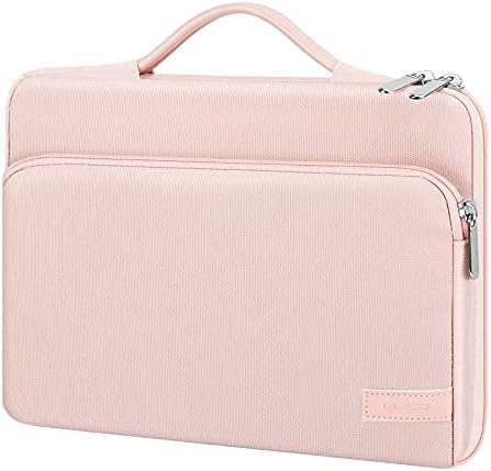 MoKo 9-11 Inch Tablet Sleeve Bag Carrying Case with Retractable Handle Fits iPad air 5 10.9" 2022, iPad Pro 11 2021-2018, iPad 9/8/7th Gen 10.2/Air 4 10.9/9.7,Tab A 10.1/Tab S8+ 12.4", Pink