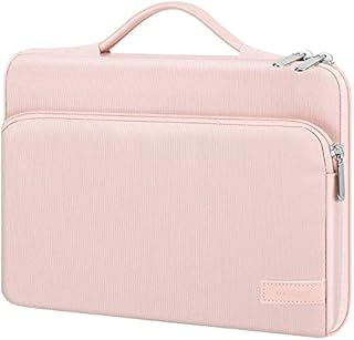 MoKo 9-11 Inch Tablet Sleeve Bag Carrying Case with Retractable Handle Fits iPad air 5 10.9" 2022, iPad Pro 11 2021-2018, iPad 9/8/7th Gen 10.2/Air 4 10.9/9.7,Tab A 10.1/Tab S8+ 12.4", Pink