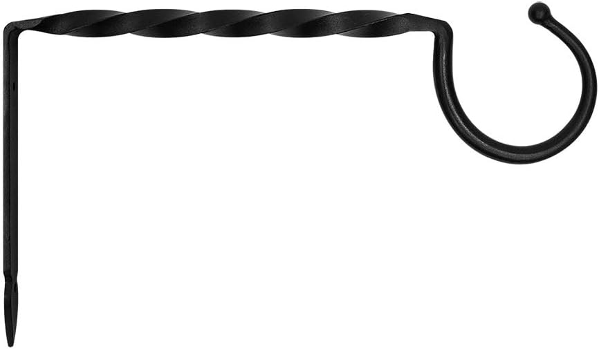 ACHLA DESIGNS B-26 Jumbo, 18-inch Wrought Iron Wall Bracket Hook, Large, Black (Pack of 2)