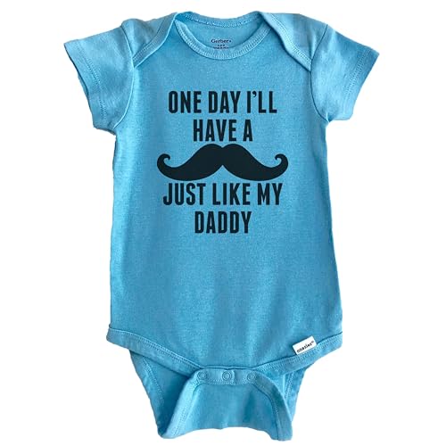 One Day I'll Have A Mustache Just Like My Daddy Funny Mustache Baby Baby Bodysuit (100% Cotton)