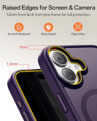 Image of UNBREAKcable Magnetic for iPhone 17 Case 6.3-Inch, Compatible with MagSafe, Full Camera Protection, Built-in Magnetic Ring, Drop Protection Shockproof Slim Phone Cover - Dark Purple