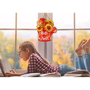 SICOHOME Hello Fall Door SignHello Fall Decoration Sign for Home Front DoorFarmhouse Wall Hanging Plaque Fall Door Decor Fall Front Porch Decor Farmhouse Porch Decorations For Home Thanksgiving
