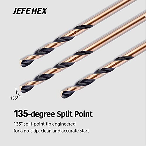 Jefe Hex 5/32 Inch Hss Drill Bits, General Purpose Jobber Length Twist Drill Bit, 135 Degree Split Point, Ideal For Drilling In Steel, Wood, Copper, Aluminum, Zinc Alloy thumb #1