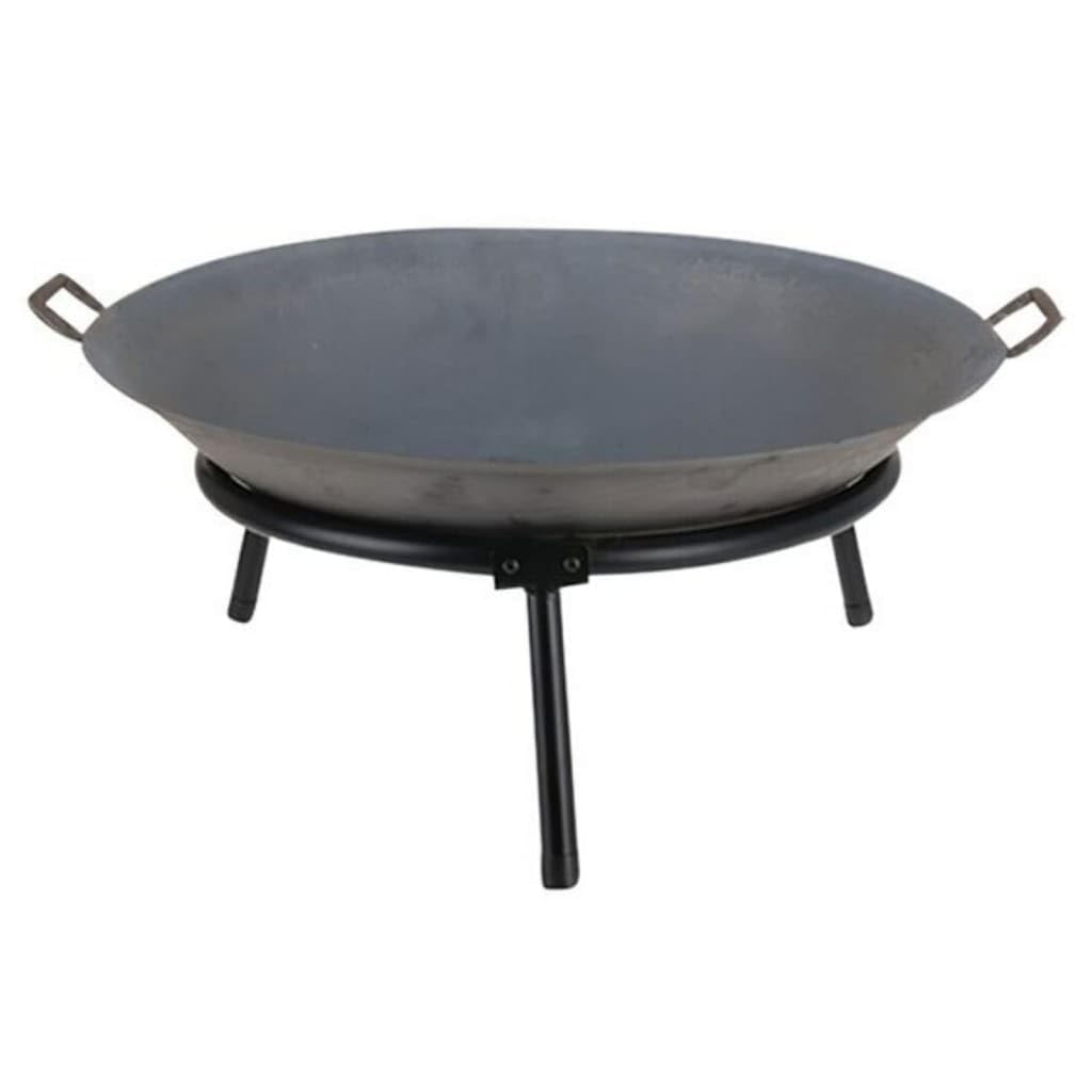 Feuerschale aus Gusseisen mit Ständer 3 Beinen Ø 60 cm Feuerstelle Gartenfeuer Feuerkorb für den Garten, Terrasse mit 2 Griffen - stabil, beständig und langlebig