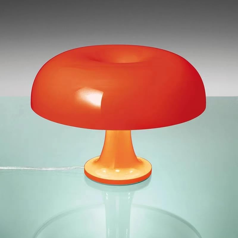 Lámpara de hongo naranja, decoración moderna de mediados de siglo, lámpara de mesa vintage de 20 W, lámpara retro regulable de 3 colores para