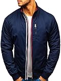 Jacke für Herren. Steppjacke ohne Kapuze, durchgehendem Reißverschluss und Druckknöpfleiste