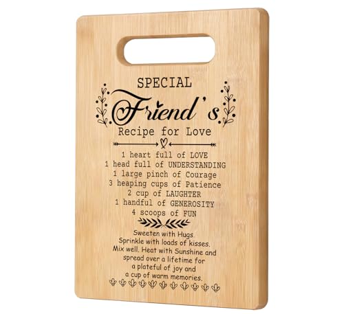 Orchroma Friends Birthday Friendship Gifts for Women,Bff Bestie Gifts for Women,Best Friend Cutting Board Gift,Unique Gift for Friend Christmas Birthday,Special Friend's Recipe for Cutting Board