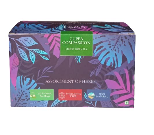 SOL Green Tea Bags - For Weight Control | Nutrients & Antioxidant Rich | Boots Focus | Contains Marigold, Apple, Hibiscus & Melon Seeds | Natural Whole Leaves | Amazing Taste & Aroma | 20 Tea Bags