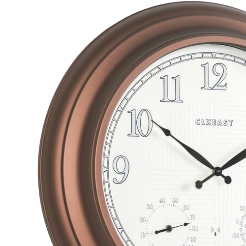 CLXEAST 24" Illuminated Outdoor Atomic Analog Clocks Waterproof by CLXEAST - Used condition - Image 9